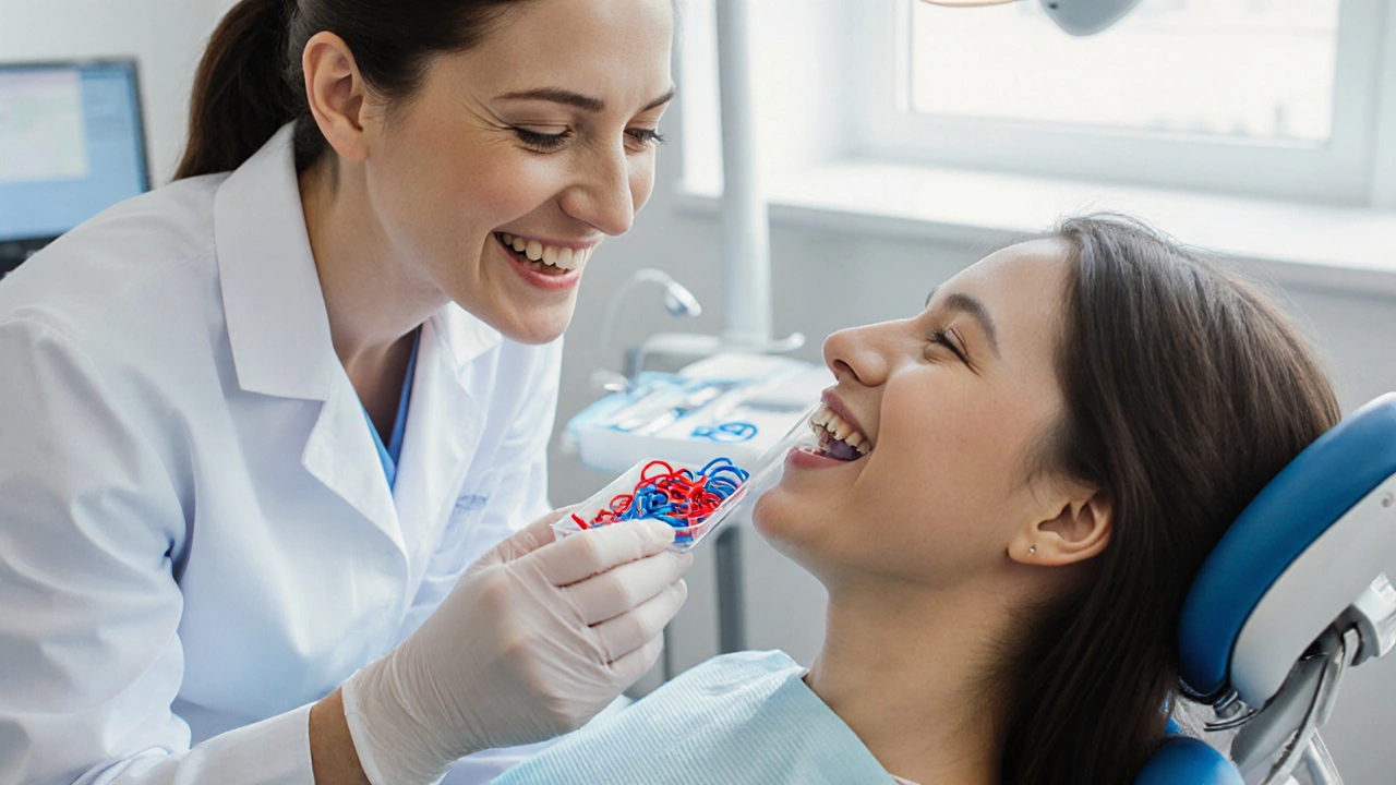 Jak dlouho trvá nasazení gumiček při fixních rovnátkách?