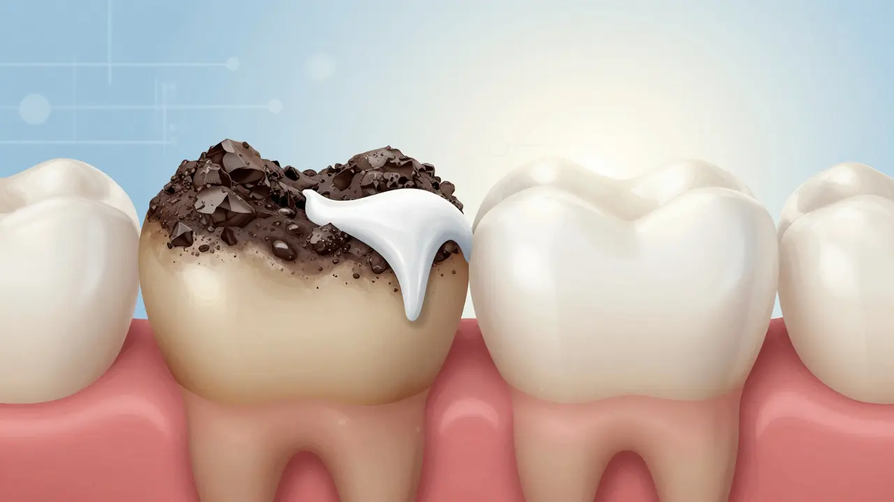 Tartar blocking whitening gel from penetrating enamel, causing uneven whitening effect.