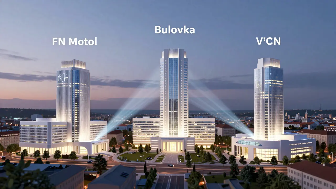 Futuristické zobrazení hlavních pražských nemocnic