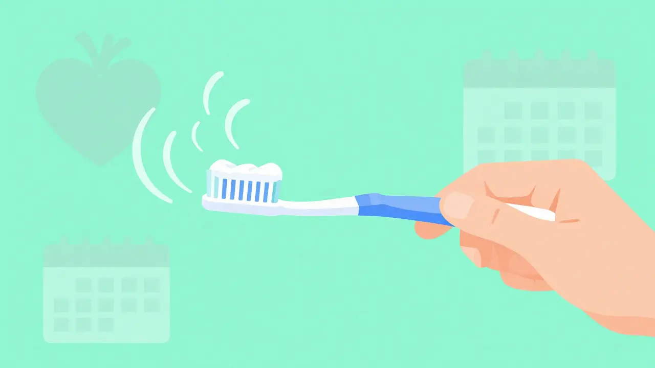 Konceptuální ilustrace pravidelné ústní hygieny a zdraví