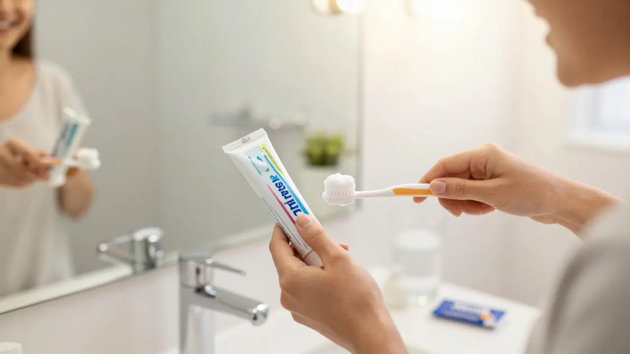 Osoba používající fluoridovou pastu bez oplachování